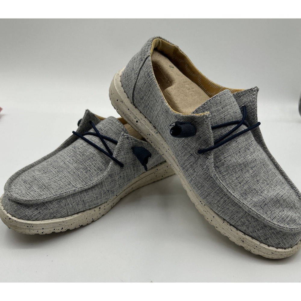 Hey Dude Wendy Chambray‎ White Blue Women's Size 7 EU 38 UK 5
